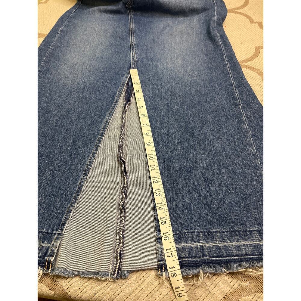 Gap denim maxi front slit raw hem skirt, Medium indigo, size 4, Y2K, Boho - Picture 12 of 15